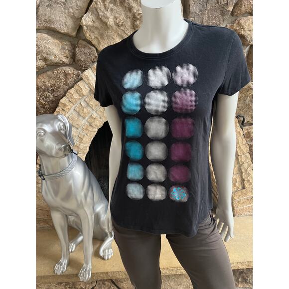 Nike Running Dri Fit Graphic Tee Short Sleeve Black  Shirt Women's Size Medium - Picture 1 of 7